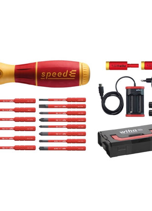 Wiha speedE® Set 2 elektrischer Schraubendreher + 2x Akku 1,5Ah + Ladegerät + SlimBit Box + L-Boxx ( 590T102J ) - Toolbrothers