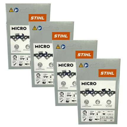 Stihl 4x 1 4 Picco Micro 3 PM3 Saegekette 30 cm 1 4 P 1 1 mm 64 TG 4 Stueck 4x 36700000064  0 - toolbrothers