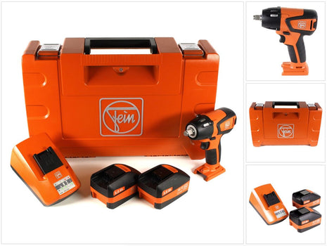 FEIN ASCD 18-300 W2 Akku Schlagschrauber 18 V Brushless 1/2" im Koffer + 2 x 5,0 Ah Akku + Ladegerät ( 71150661000 ) - Toolbrothers