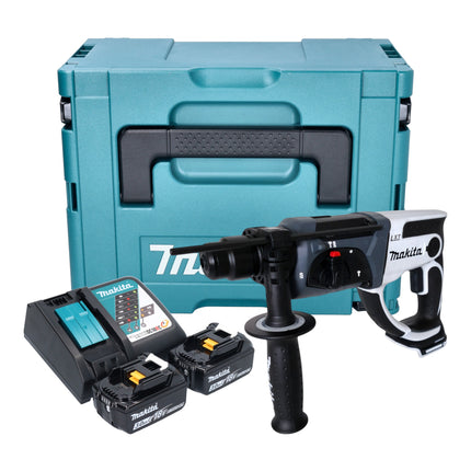 Makita DHR 202 RFJW Akku Bohrhammer 18 V 20 mm 2 0 J weiss 2x Akku 3 0 Ah Ladegeraet Makpac 0 - toolbrothers