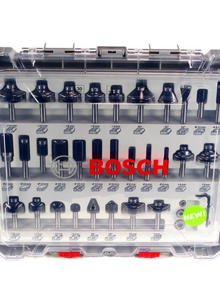 Bosch Mixed Fräser Set 8 mm 30 tlg. + Koffer ( 2607017475 ) für Oberfräsen mit Rundschaft - Toolbrothers