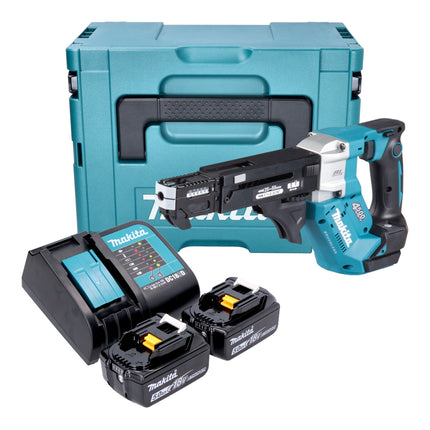 Makita DFR 552 STJ Akku Magazinschrauber 18 V 25 55 mm Brushless 2x Akku 5 0 Ah Ladegeraet Makpac 0 - toolbrothers