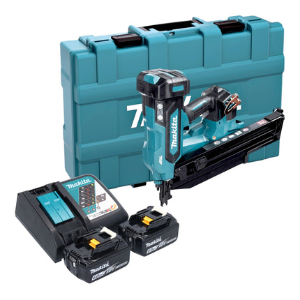 Makita DBN 901 RGK Akku Nagler 18 V 50 90 mm Brushless 2x Akku 6 0 Ah Ladegeraet Koffer 0 - toolbrothers