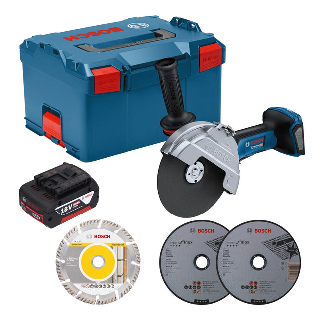 Bosch GWS 18V 180 P Professional Akku Winkelschleifer 18 V 180 mm Brushless 1x Akku 5 0 Ah L Boxx ohne Ladegeraet 0 - toolbrothers