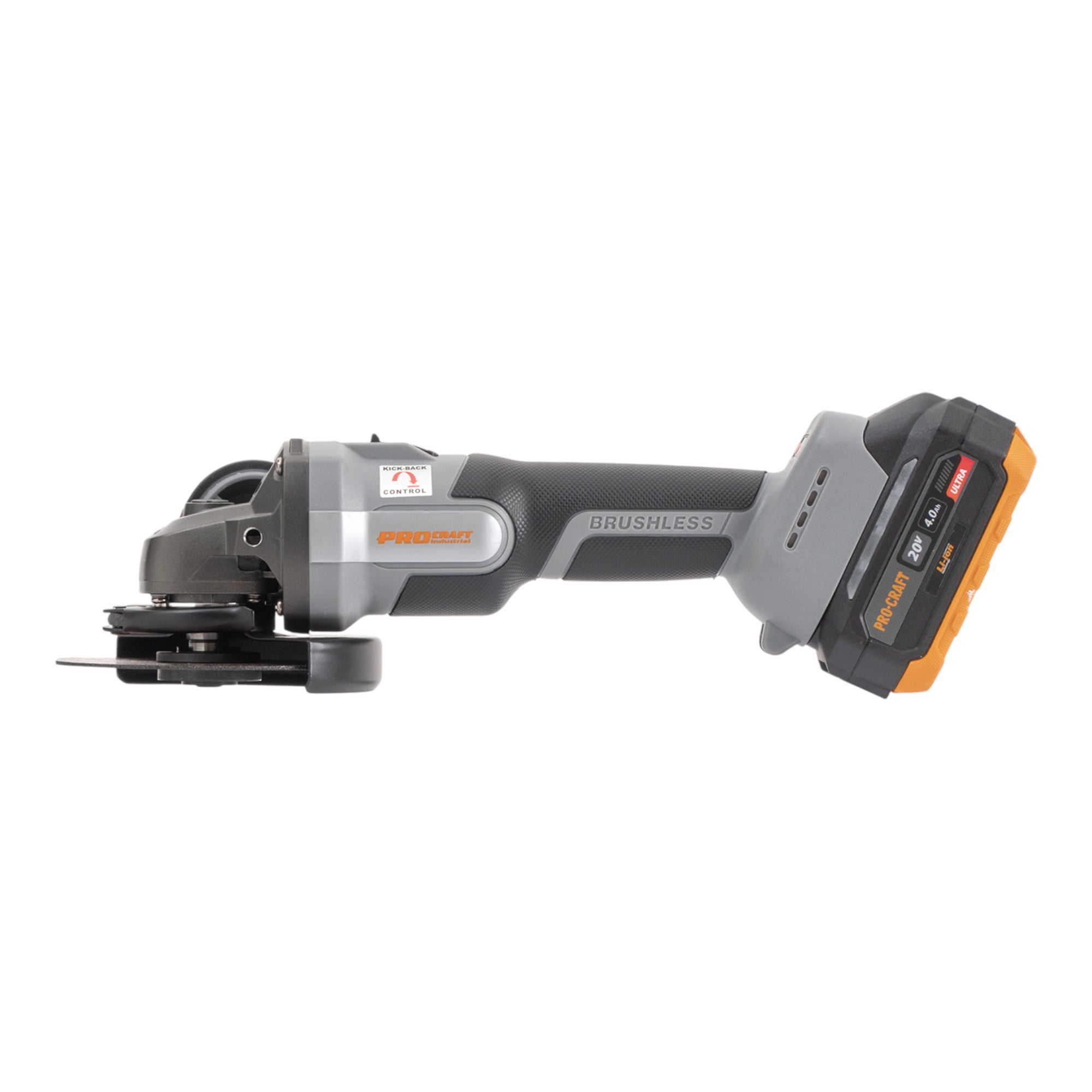 Procraft Industrial AG125A 1B F Akku Winkelschleifer 20 V 125 mm Brushless 1x Akku 4 0 Ah Ladegeraet Tasche 2 - toolbrothers