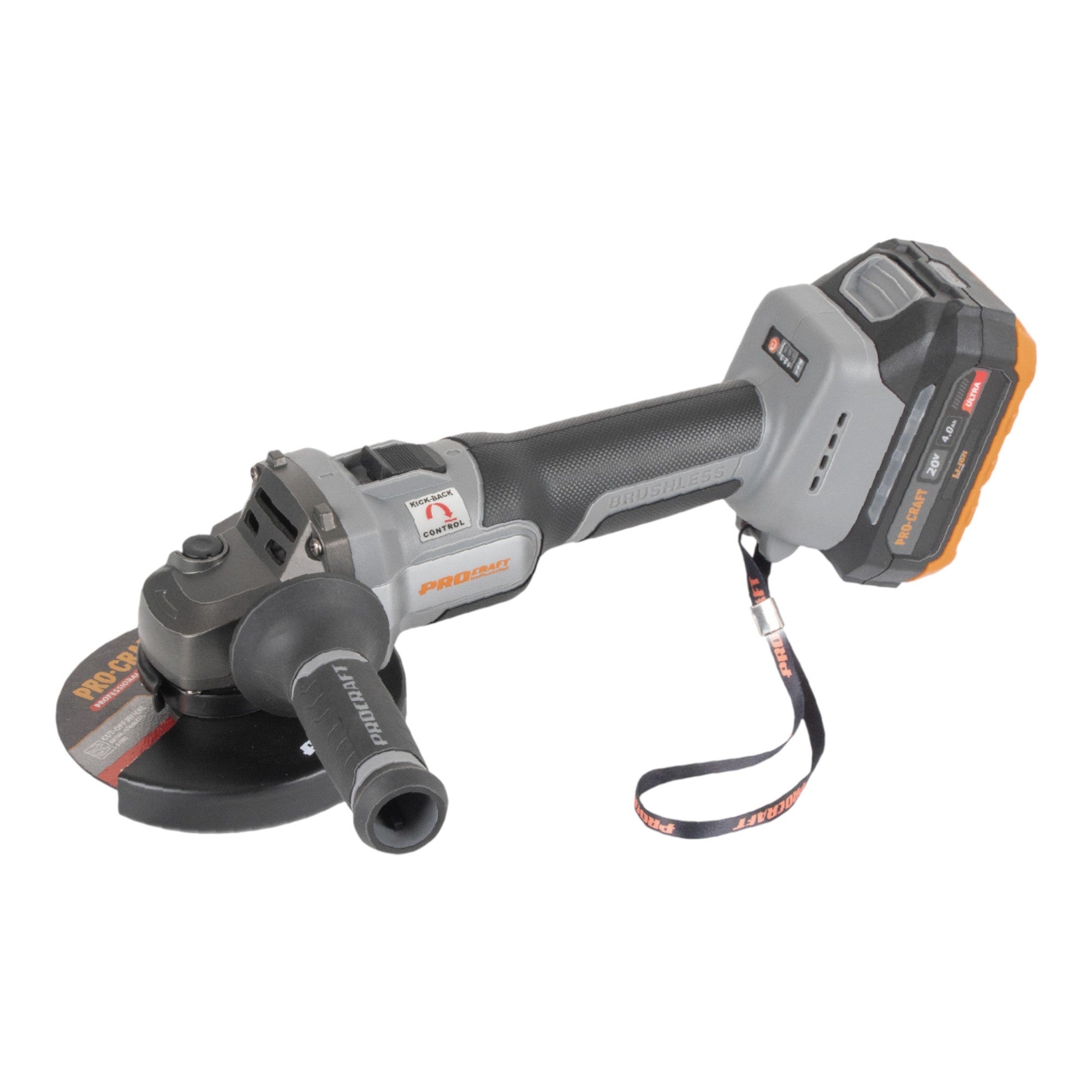 Procraft Industrial AG125A 1B F Akku Winkelschleifer 20 V 125 mm Brushless 1x Akku 4 0 Ah Ladegeraet Tasche 1 - toolbrothers