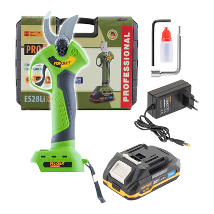 Procraft ES28Li Akku Astschere 20 V Brushless 1x Akku 2 0 Ah Ladegeraet Koffer 0 - toolbrothers