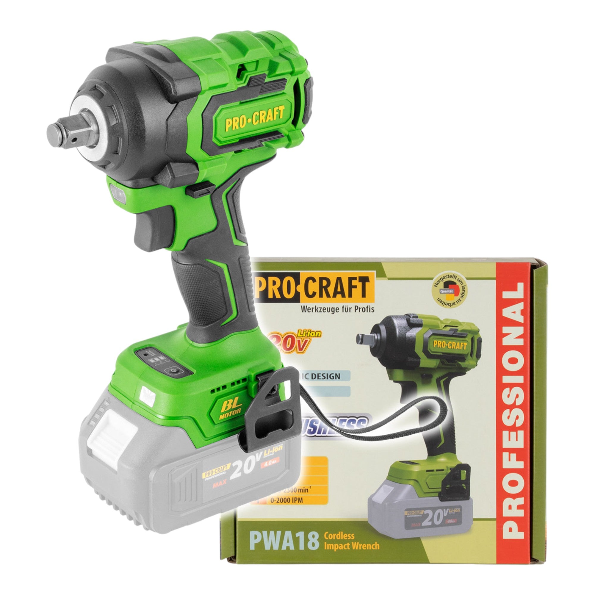 Procraft PWA18bb Akku Schlagschrauber 20 V 550 Nm 1 2 Brushless Solo ohne Akku ohne Ladegeraet 1 - toolbrothers