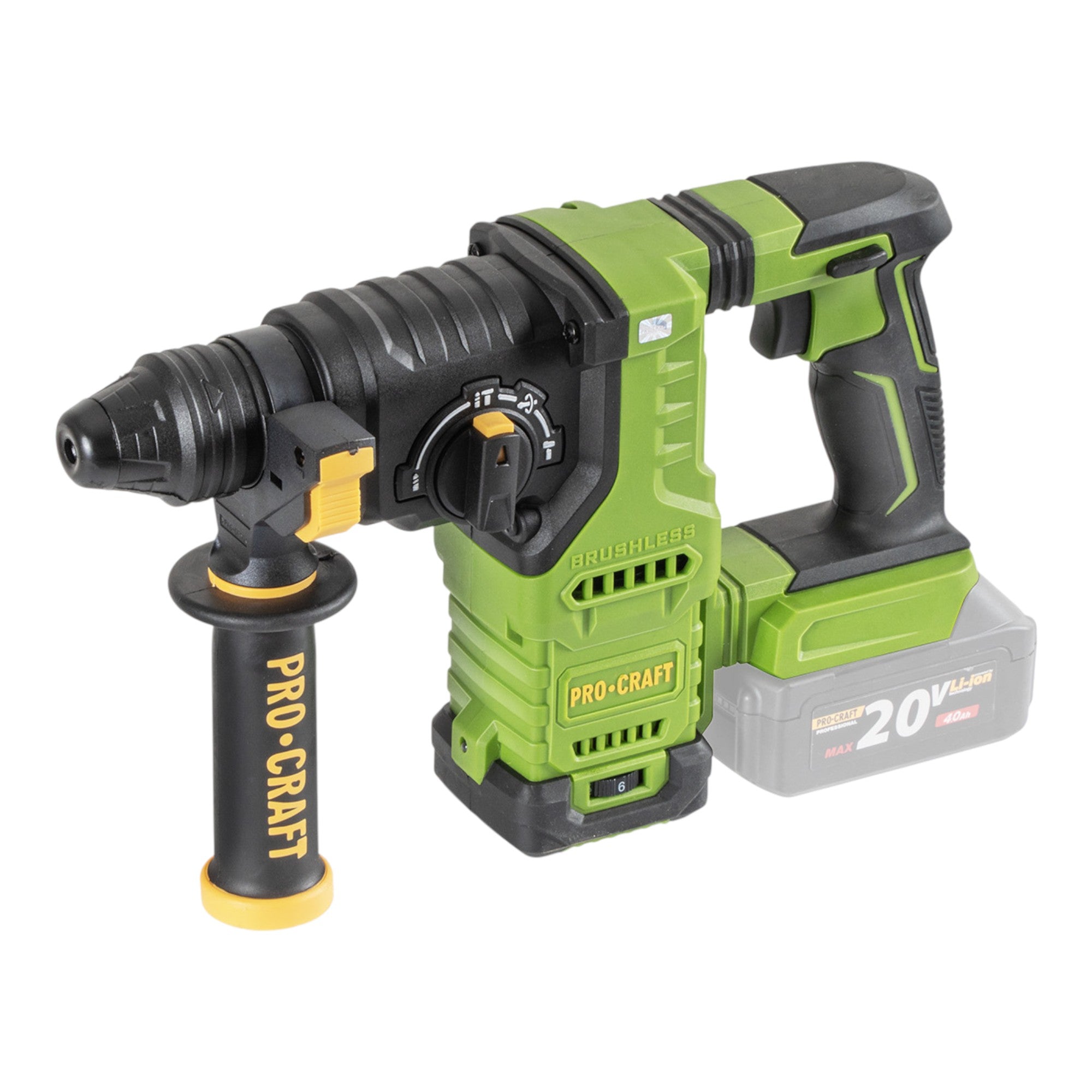 Procraft PHA30bb Akku Bohrhammer 20 V 2 8 J SDS plus Brushless Solo ohne Akku ohne Ladegeraet 0 - toolbrothers