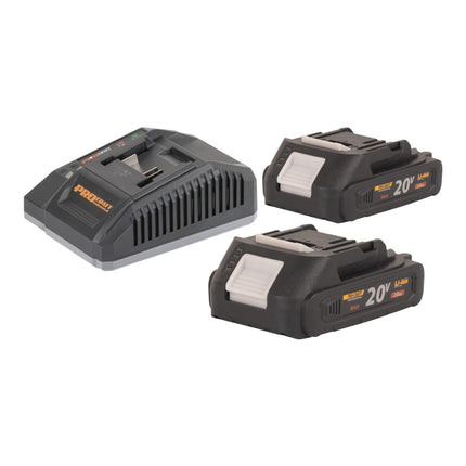 Procraft Starter Pack C20 4 Ladegeraet 20 V 4 A 2x 20 2A Akku 2 0 Ah 0 - toolbrothers