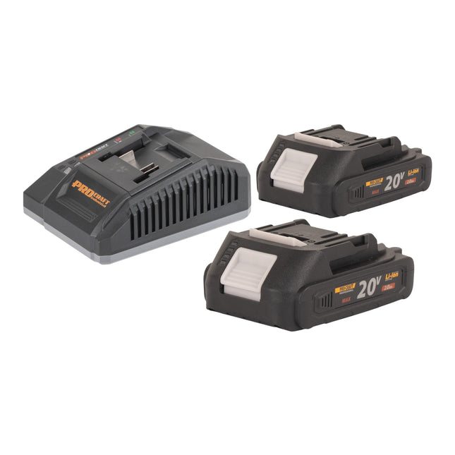 Procraft Starter Pack C20 6 5 Schnell Ladegeraet 20 V 6 5 A 2x 20 2A Akku 2 0 Ah 0 - toolbrothers