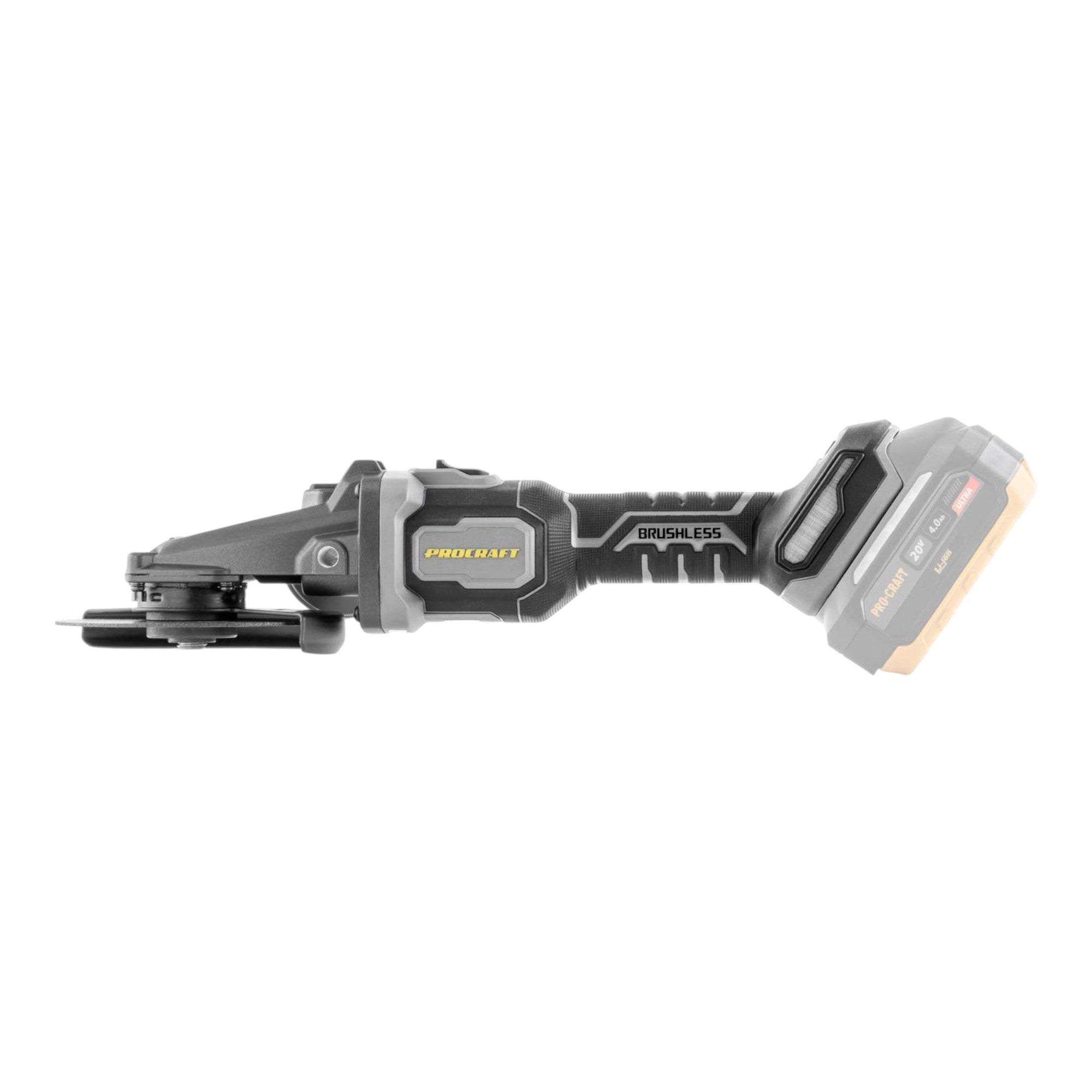Procraft Industrial AG125Cbb Akku Flachkopf Winkelschleifer 20 V 125 mm Brushless 2x Akku 2 0 Ah Ladegeraet 2 - toolbrothers