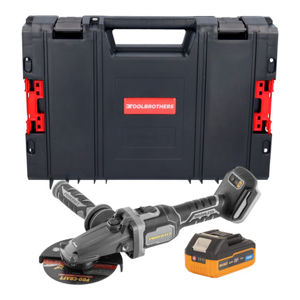 Procraft Industrial AG125Cbb Akku Flachkopf Winkelschleifer 20 V 125 mm Brushless 1x Akku 4 0 Ah RHINO Toolcase ohne Ladegeraet 0 - toolbrothers