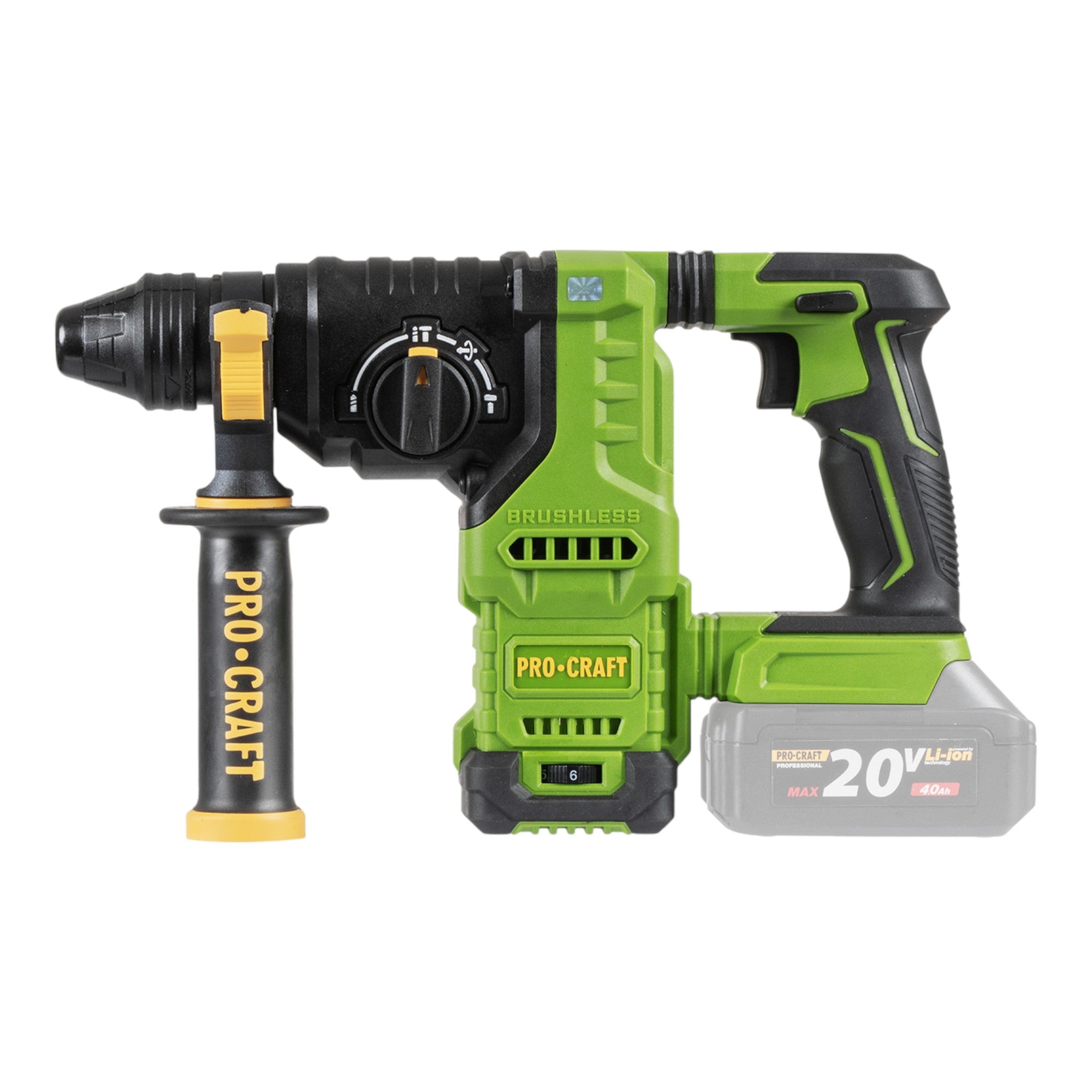 Procraft PHA30bb Akku Bohrhammer 20 V 2 8 J SDS plus Brushless 2x Akku 4 0 Ah Ladegeraet 2 - toolbrothers