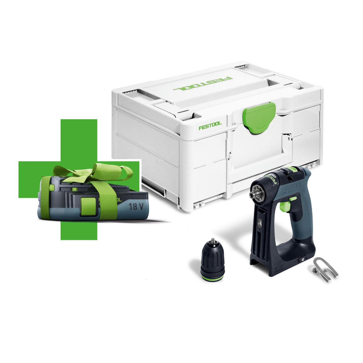 Akumulatorowa wiertarko-wkrętarka Festool CXS 18 18 V 40 Nm bezszczotkowa + 1x akumulator 3,0 Ah + ładowarka - bez ładowarki