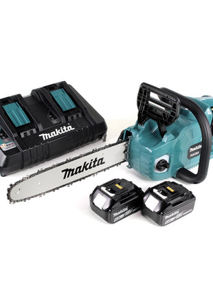 Makita DUC 353 PG2 Akku Kettensäge 36V ( 2x18V ) Brushless 35 cm + 2x 6,0 Ah Akku + Doppelladegerät - Toolbrothers