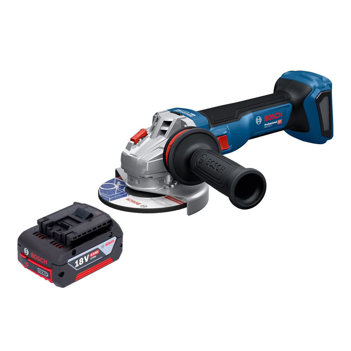 Akumulatorowa szlifierka kątowa Bosch GWS 18V-11 Professional 18 V 125 mm + 1x akumulator 4,0 Ah - bez ładowarki