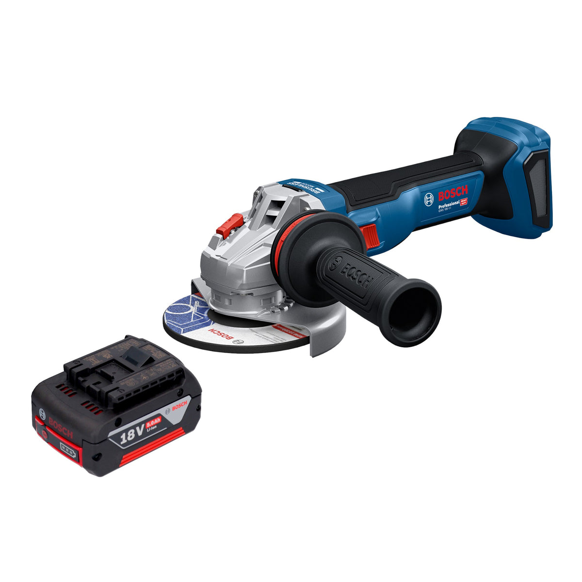 Bosch GWS 18V-11 Professional akumulatorowa szlifierka kątowa 18 V 125 mm + 1x akumulator 5,0 Ah - bez ładowarki