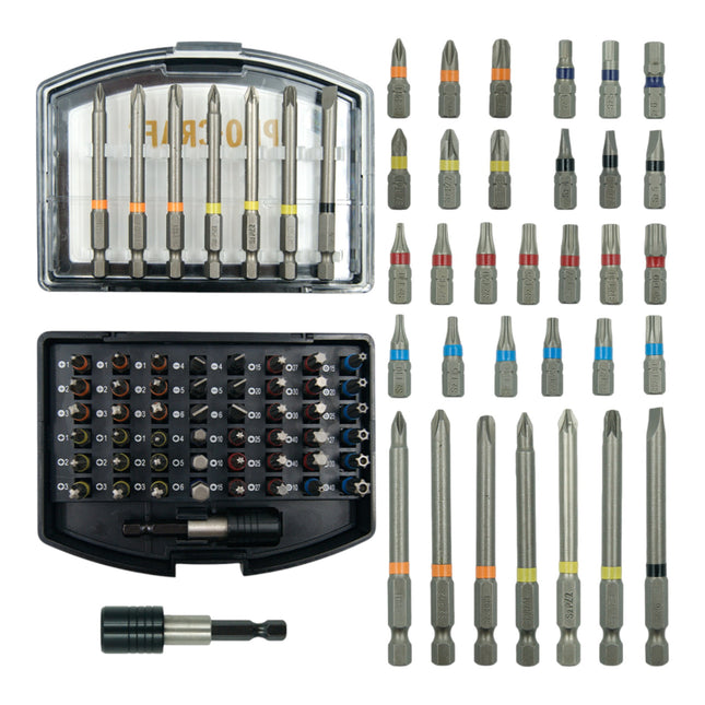 Procraft BS 56 Bit Set 56 teilig S2 Stahl Phillips Pozidriv Torx Hex Schlitz 0 - toolbrothers