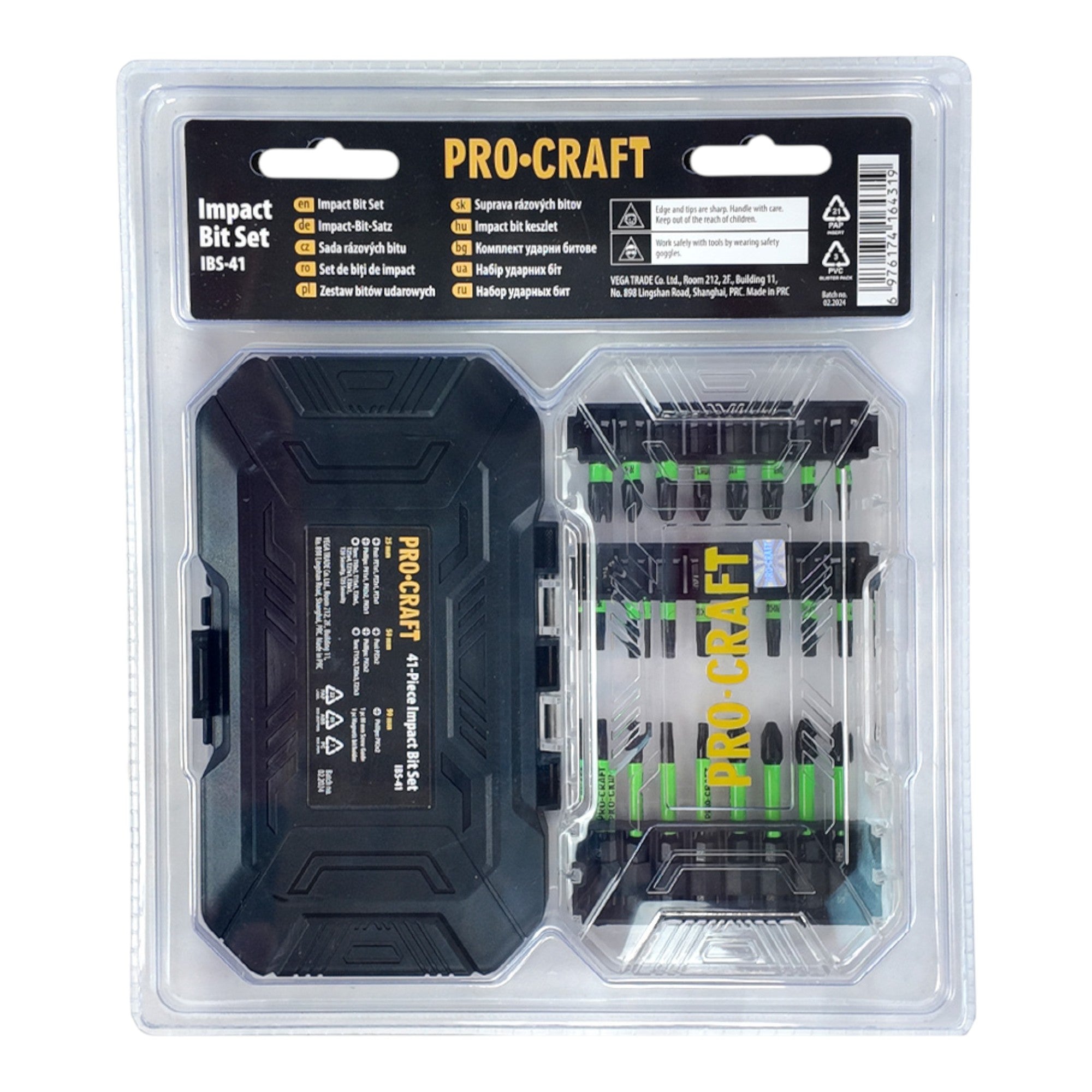 Procraft IBS 41 Schlagschrauber Bit Set 41 teilig S2 Stahl Phillips Pozidriv Torx 3 - toolbrothers