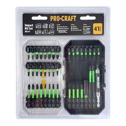 Procraft IBS 41 Schlagschrauber Bit Set 41 teilig S2 Stahl Phillips Pozidriv Torx 1 - toolbrothers