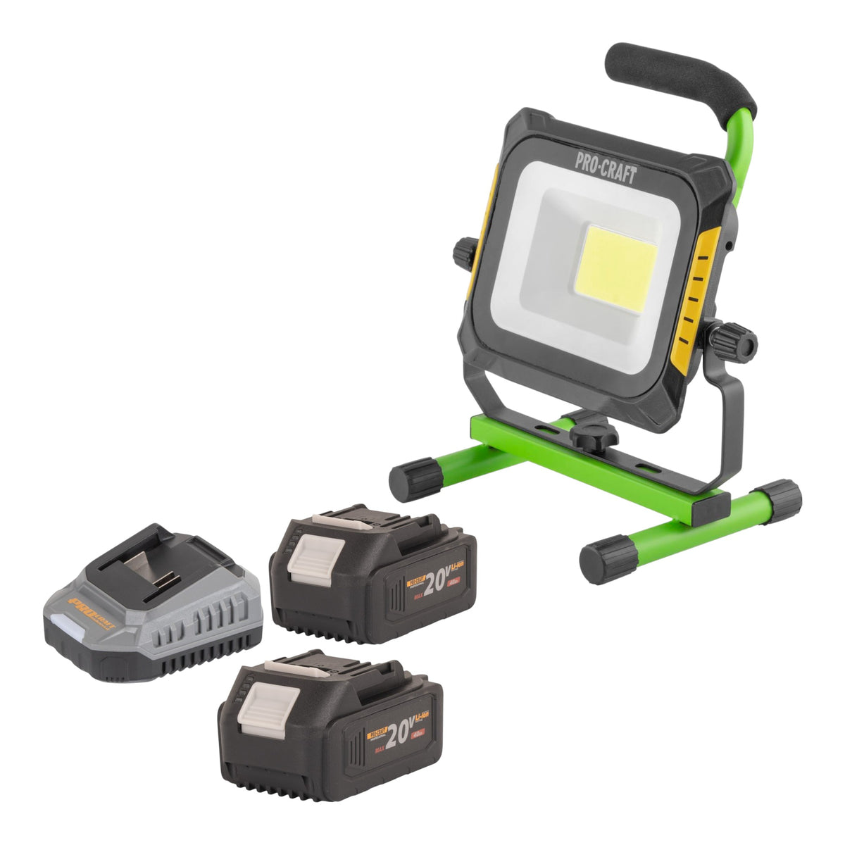 Akumulatorowy reflektor LED Procraft LP20 20 V IP 20 + 2x akumulator 4,0 Ah + ładowarka