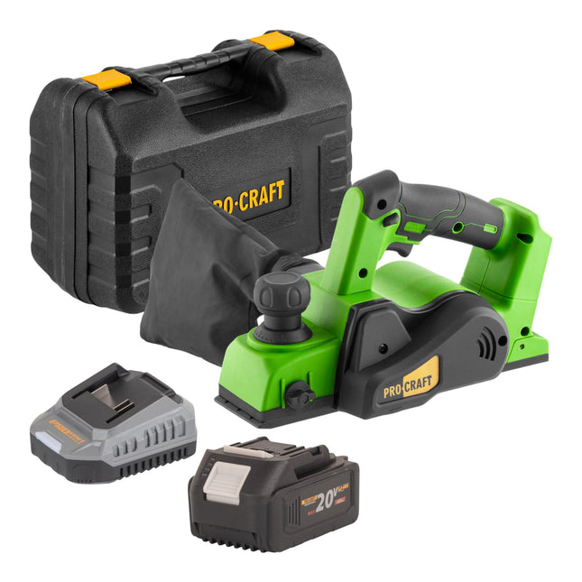 Procraft PE20BLbb Akku Hobel 20 V 82 mm Brushless 1x Akku 4 0 Ah Ladegeraet Koffer 0 - toolbrothers