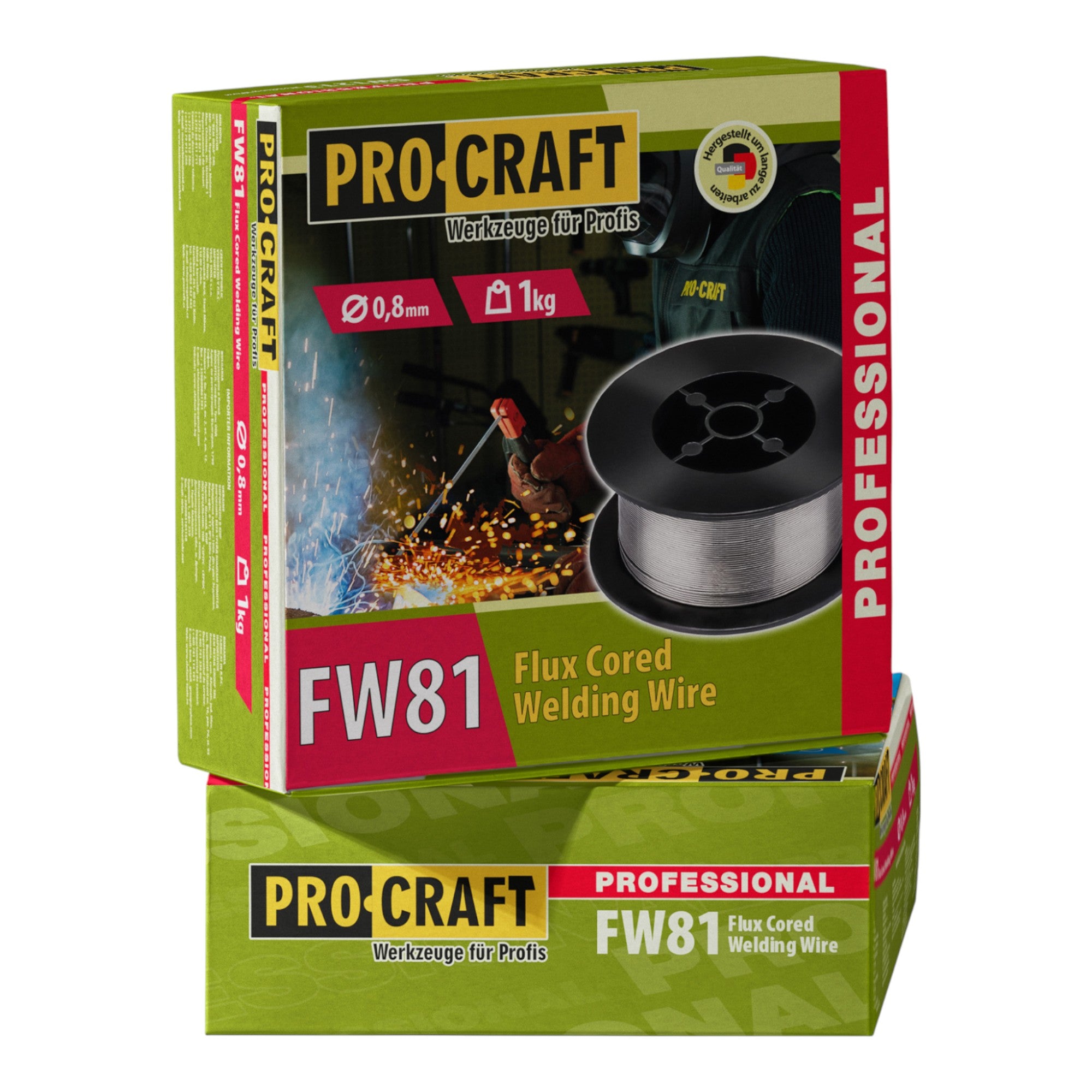 Procraft 5x FW81 Fuelldraht Schweissdraht FLUX 0 8 mm 1 0 kg 2 - toolbrothers