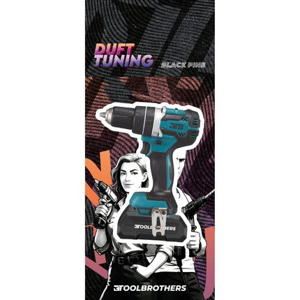 Toolbrothers Duftbaum POWER PETROL AKKUSCHRAUBER Design Duft BLACK PINE hoelzerne und frische Duftnoten 0 - toolbrothers