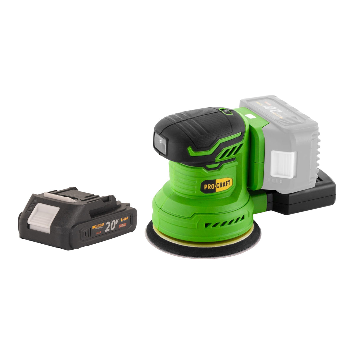 Procraft PX20BLbb akumulatorowa szlifierka oscylacyjna 20 V 125 mm bezszczotkowa + 1x akumulator 2,0 Ah - bez ładowarki