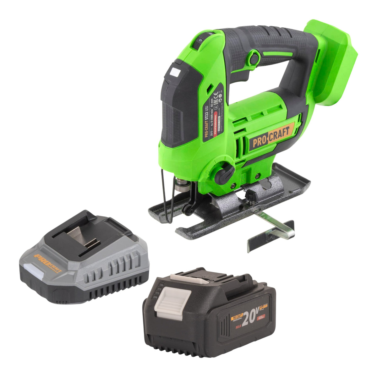 Wyrzynarka akumulatorowa Procraft ST22 20 V 80 mm bezszczotkowa + 1x akumulator 4,0 Ah + ładowarka