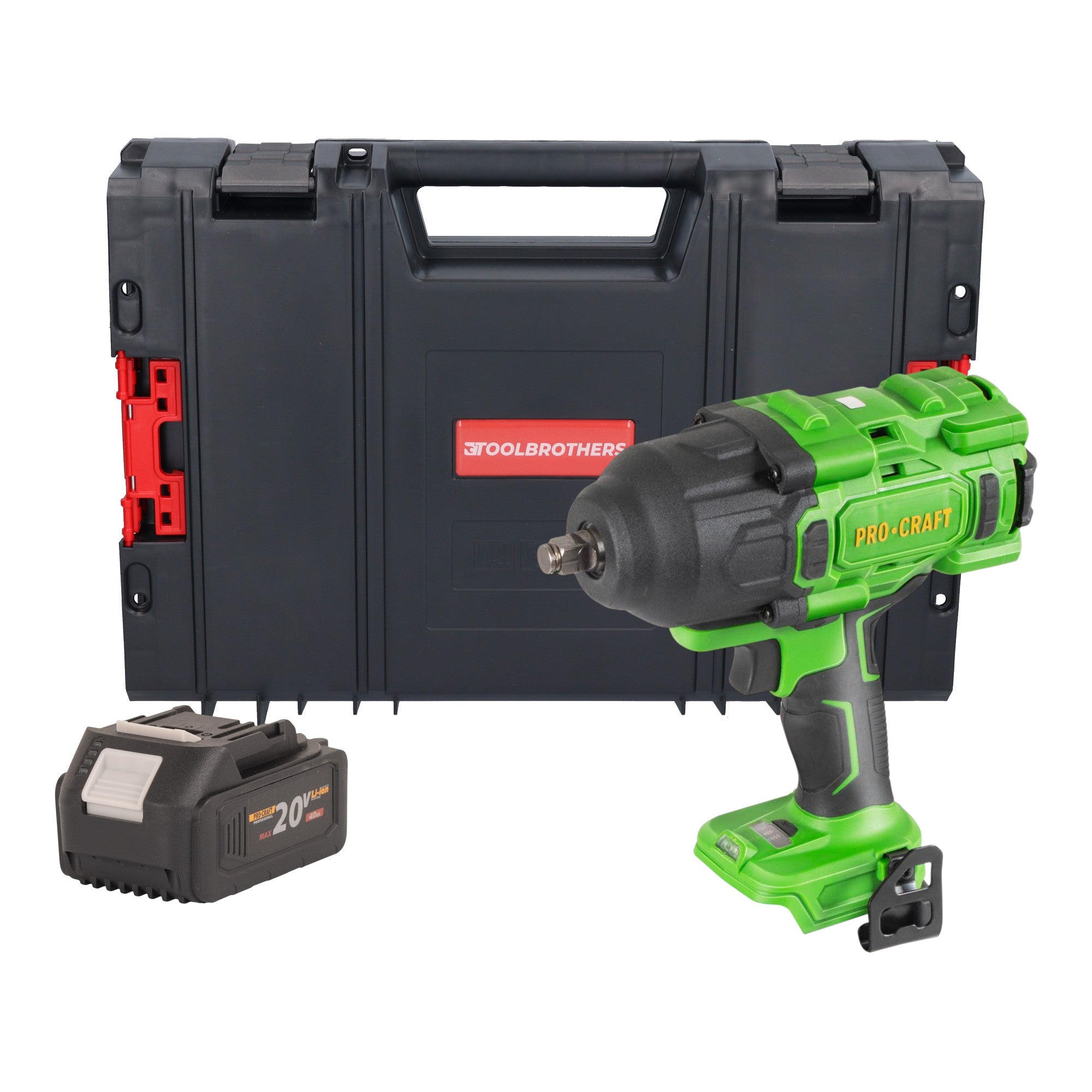 Procraft PWA80bb Akku Schlagschrauber 20 V 1600 Nm 1 2 Brushless 1x Akku 4 0 Ah RHINO Toolcase ohne Ladegeraet 0 - toolbrothers