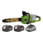 Procraft PCA42 2 Akku Kettensaege 40 V 2x 20 V 406 mm Brushless 2x Akku 4 0 Ah Ladegeraet 0 - toolbrothers
