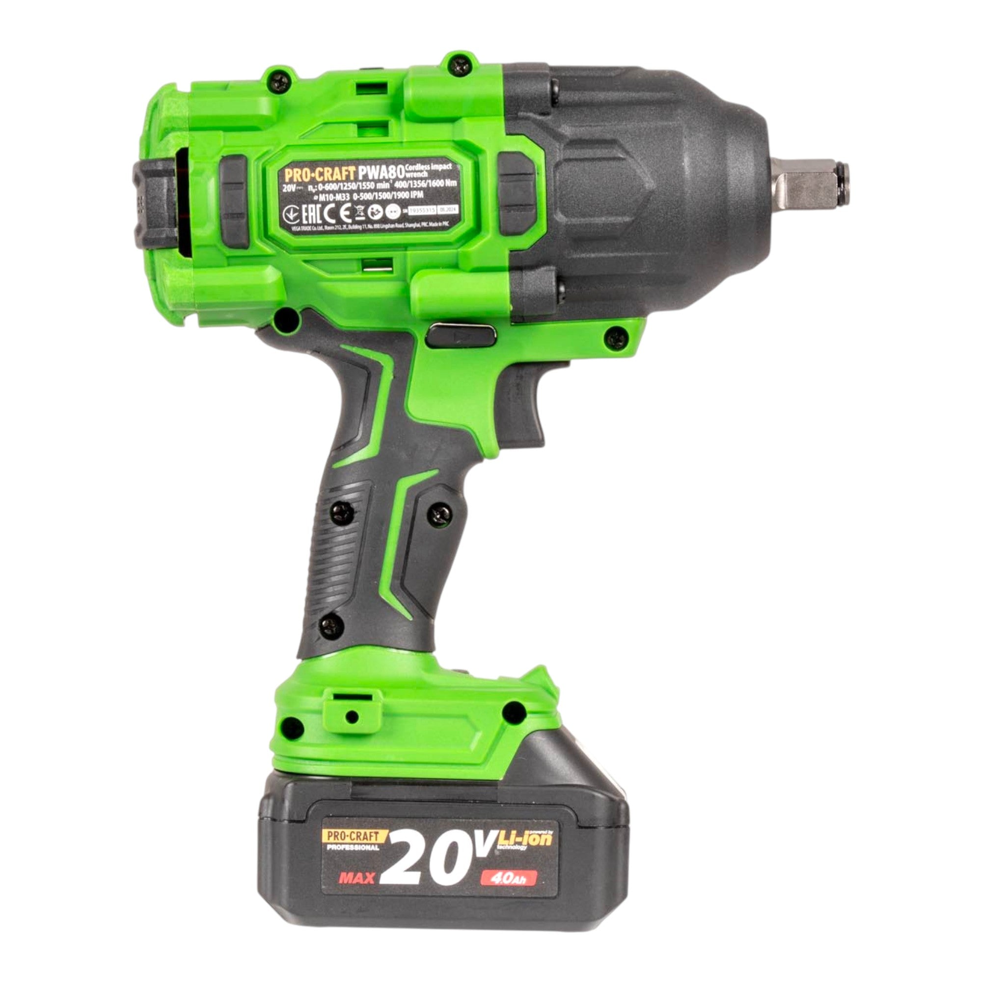 Procraft PWA80 1B C Akku Schlagschrauber 20 V 1600 Nm 1 2 Brushless 1x Akku 4 0 Ah Ladegeraet Koffer 3 - toolbrothers