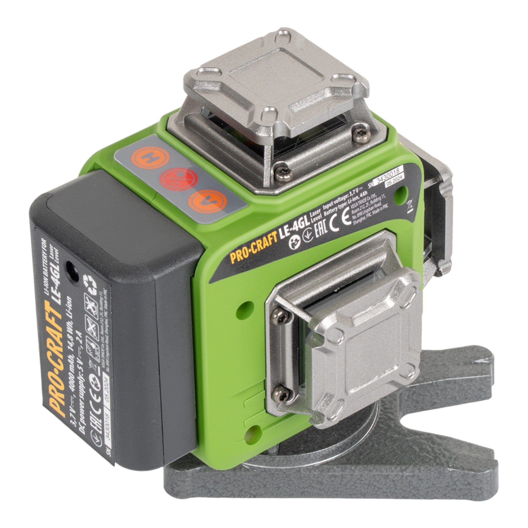 Procraft LE 4GL Akku Kreuzlinienlaser 3 7 V 40 m gruen selbstnivellierend 1x Akku 4 0 Ah Ladegeraet 1 - toolbrothers