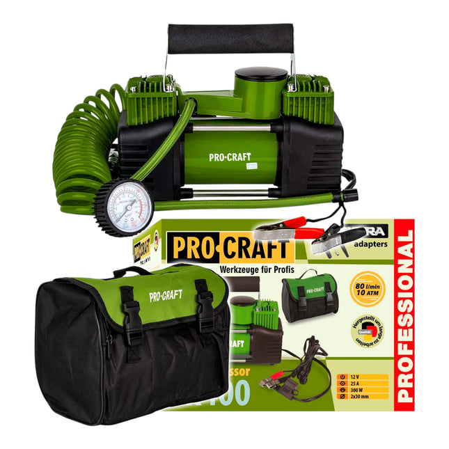 Procraft LK400 Luftkompressor 10 bar mit 12 V Anschluss Tasche 0 - toolbrothers