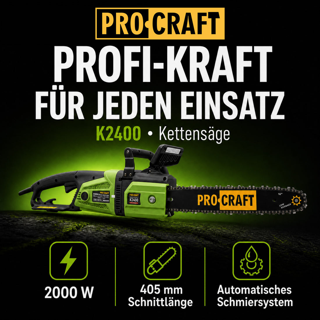Pilarka łańcuchowa Procraft K2400 2000 Watt 405 mm długości cięcia