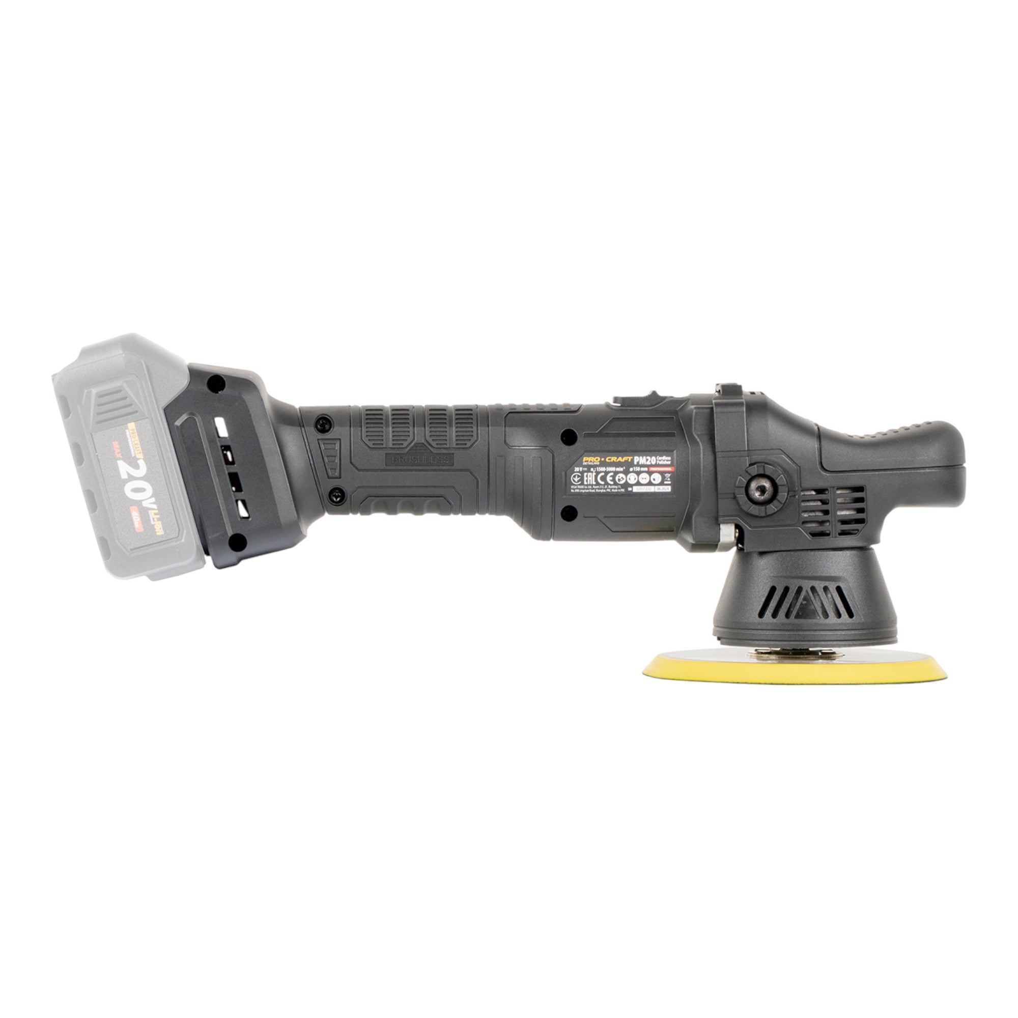 Procraft PM20bb Akku Poliermaschine 20 V 150 mm 1x Akku 2 0 Ah ohne Ladegeraet 2 - toolbrothers