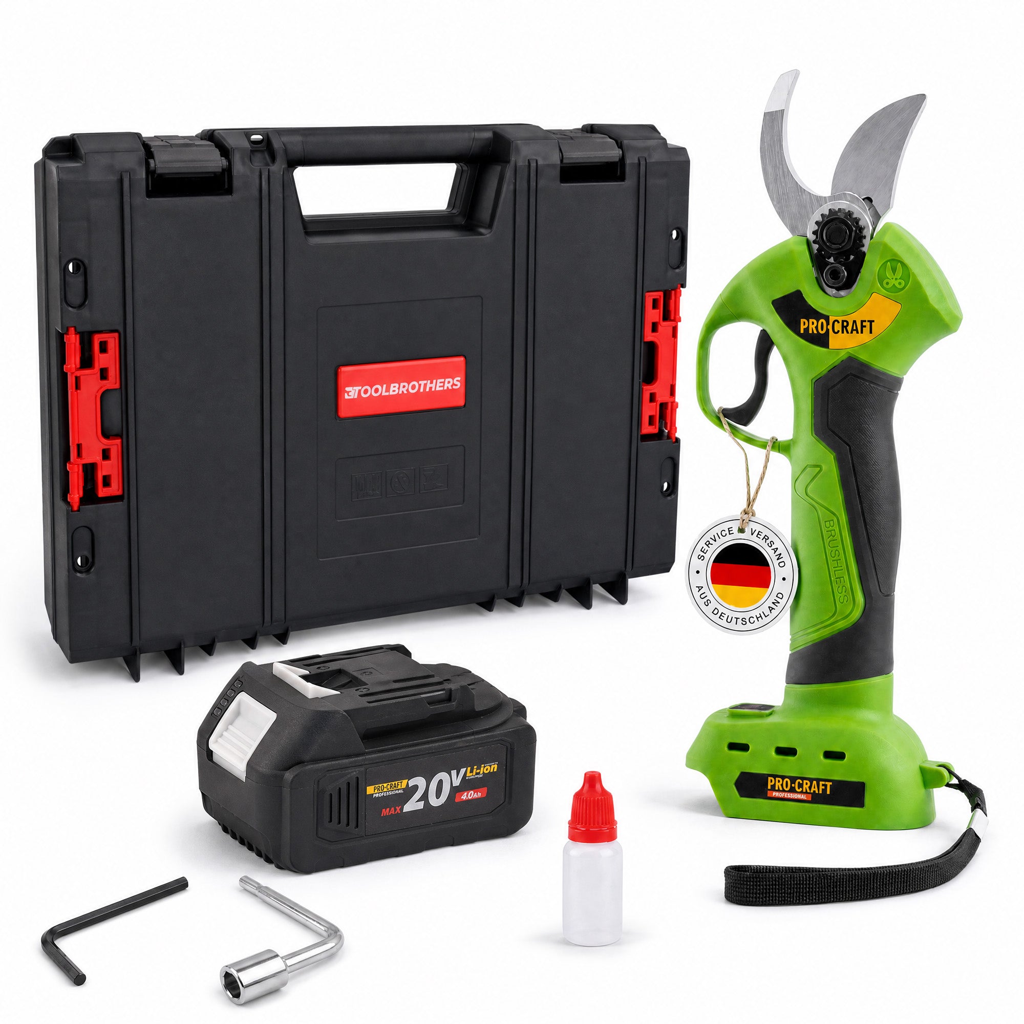 Procraft ES28Li bb Akku Astschere Gartenschere 20 V 25 mm 1x Akku 4 0 Ah RHINO Toolcase ohne Ladegeraet 0 - toolbrothers