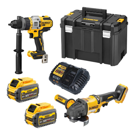 DeWalt DCK 2016 T2T Akku Kombopack Set 18 V 54 V FlexVOLT DCD 999 Schlagbohrschrauber DCG 418 Winkelschleifer 2x Akku 6 0 Ah Ladegeraet TSTAK 0 - toolbrothers