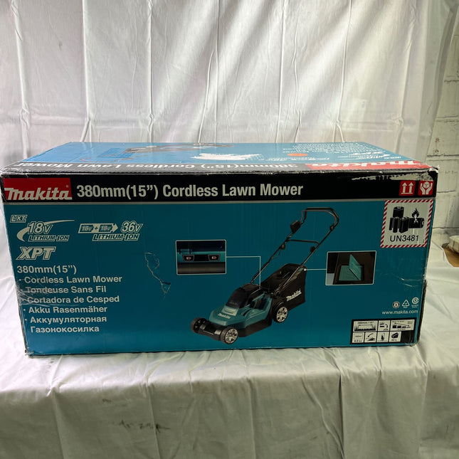 Makita DLM 382 Z Akku Rasenmaeher 36 V 2x 18 V 38 cm 40 l Solo ohne Akku ohne Ladegeraet OVP Beschaedigt 0 - toolbrothers