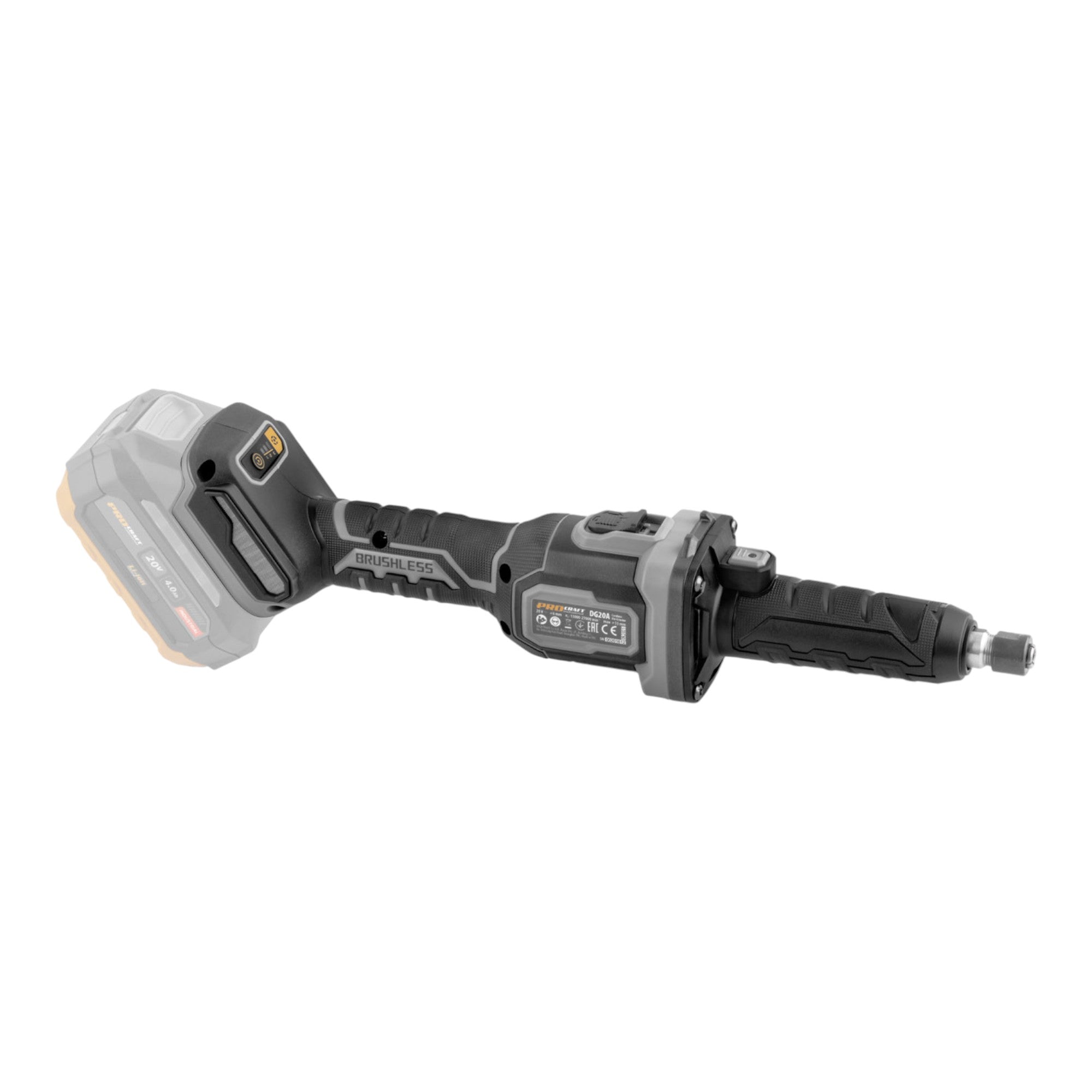 Procraft Industrial DG20A BB Akku Geradschleifer 20 V 6 mm Brushless 1x Akku 2 0 Ah ohne Ladegeraet 4 - toolbrothers
