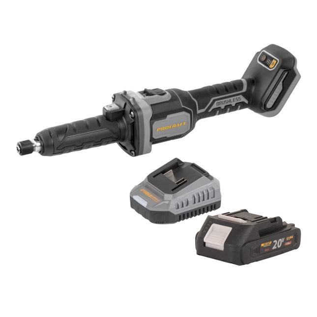 Procraft Industrial DG20A BB Akku Geradschleifer 20 V 6 mm Brushless 1x Akku 2 0 Ah Ladegeraet 0 - toolbrothers