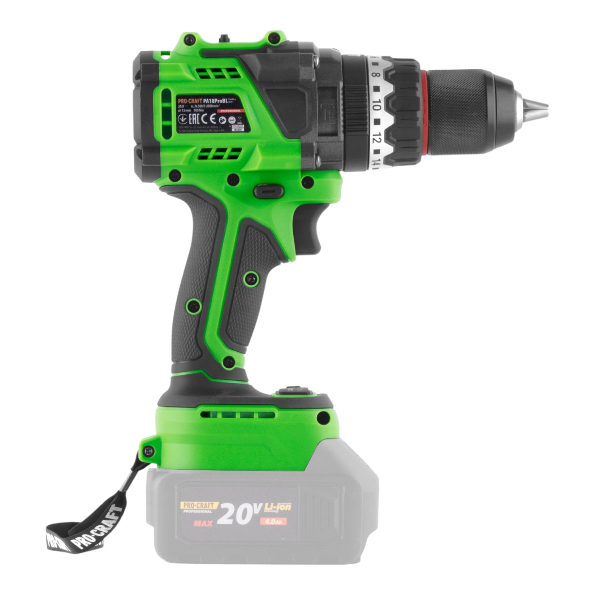 Procraft PA18ProBL BB Akku Schlagbohrschrauber 20 V 180 Nm Brushless 1x Akku 2 0 Ah ohne Ladegeraet 4 - toolbrothers