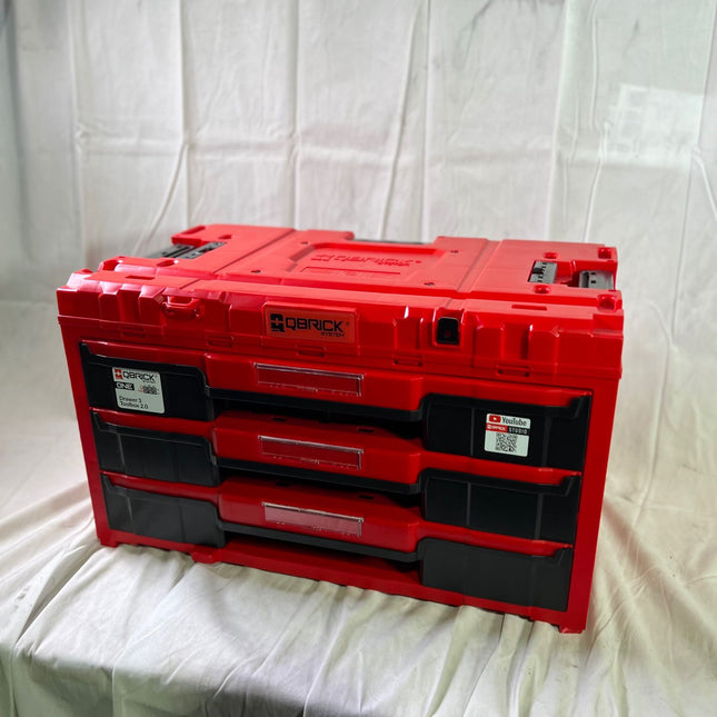 Qbrick System ONE Drawer 3 Toolbox 2 0 Red Ultra HD Werkzeugbox 587 x 380 x 340 mm 27 l mit drei Schubladen Beschaedigt 0 - toolbrothers