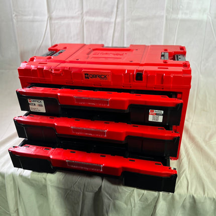 Qbrick System ONE Drawer 3 Toolbox 2 0 Red Ultra HD Werkzeugbox 587 x 380 x 340 mm 27 l mit drei Schubladen Beschaedigt 1 - toolbrothers
