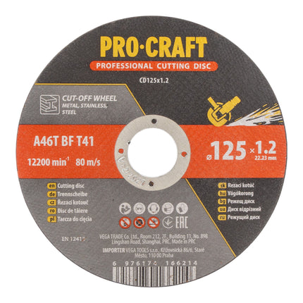Procraft CD125x1 2b Trennscheiben Set 10 Stueck 125 x 22 23 mm 1 - toolbrothers