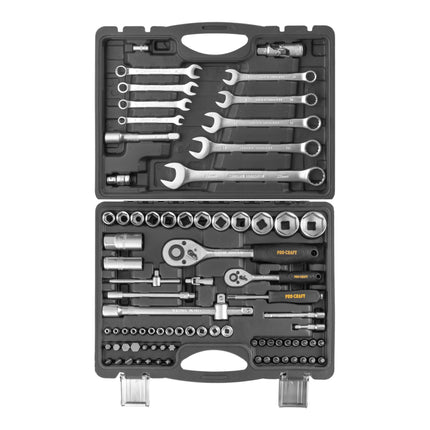 Procraft WS82 Steckschluessel Set 82 tlg 1 4 1 2 Ratsche Schluessel Stecknuss Bits Koffer 2 - toolbrothers