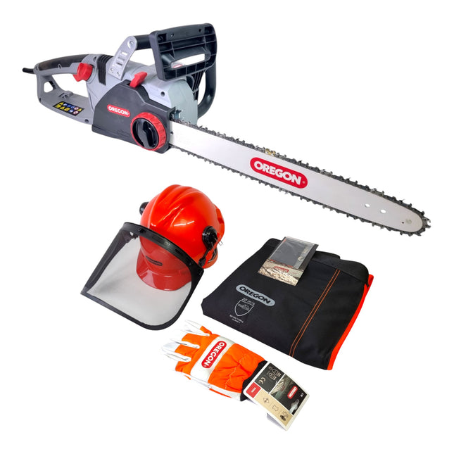 Oregon CS 1500 Kettensaege 2400 W 45 cm Schnittlaenge 3 8 579641 Schutzausruestung Set 574742A Schutzhelm Beinschutz Handschuhe 0 - toolbrothers
