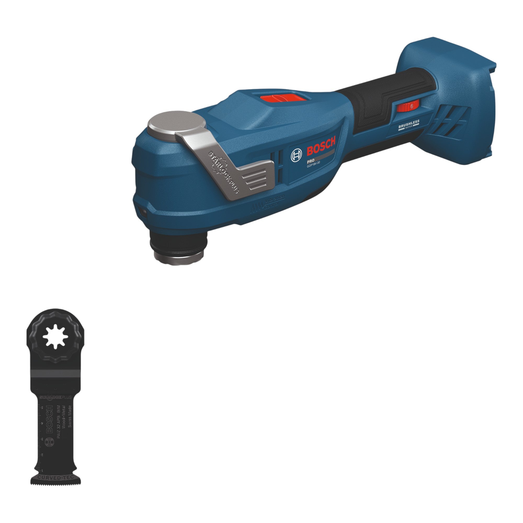 Bosch GOP 18V 30 Akku Multifunktionswerkzeug 18 V Starlock Plus Brushless 06018G3000 Solo ohne Akku ohne Ladegeraet 0 - toolbrothers